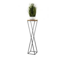 Stovas gėlėms LOFT 100x24 cm juodas/rudas