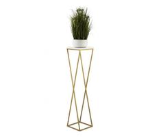 Stovas gėlėms LOFT 100x24 cm, auksinė/balta