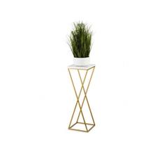 Stovas gėlėms LOFT 70x24 cm auksinė/balta