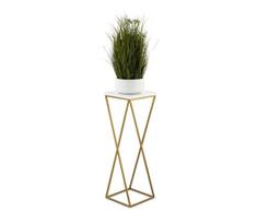 Stovas gėlėms LOFT 70x24 cm auksinė/balta