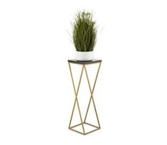 Stovas gėlėms LOFT 70x24 cm, auksas/juoda