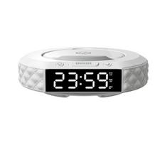 Immax 08983L – Laikrodis su LCD ir belaidžiu Qi įkrovikliu 27W/9V, balta