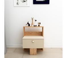 Naktinė spintelė SNEKER 60x48,6 cm, smėlio/atlanto pušis