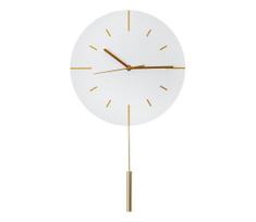 Sieninis laikrodis su svyru pr. 30 cm, 1xAA, balta/auksinė