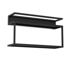 Sieninė lentyna SHELF 33x60 cm su LED apšvietimu, juoda