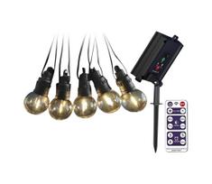 LED saulės girlianda 10xLED/0,5W/4,5V 12 m 3000K IP44 su DO
