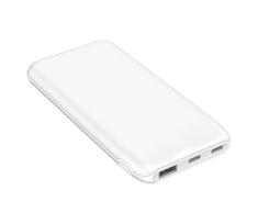 Power Bank 10000 mAh 10W PD 2xUSB-C + 1xUSB-A balta