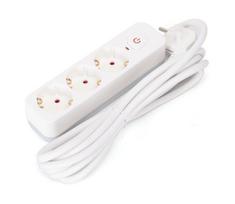 Aigostar - 3m pratęsimo laidas su jungikliu 3 lizdai, F tipas, SCHUKO, balta