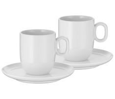 WMF - 2 vnt. BARISTA café creme puodeliai su lėkštelėmis 170 ml balti
