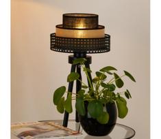 Brilagi - Stalo lempa DAKOTA LUNETA 1xE27/15W/230V juoda/ratanas