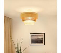 Brilagi - Lubų šviestuvas CEDAR LUNETA 1xE27/15W/230V pr. 45 ratanas/rudas/krema