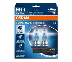 RINKINYS 2x COOL BLUE H11 55W 12V 5000K auto lemputės - Osram