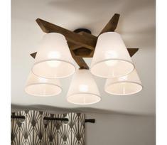 Brilagi - LED lubinis šviestuvas ANTHONY 5xE14/40W/230V ąžuolas/riešutas/balta