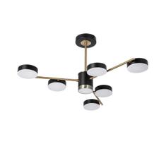LED šviestuvas 6x7W + 6W, 230V, 3000-6000K, Ø69 cm, auksinė/juoda