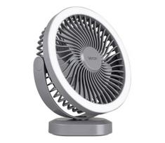 LED įkraunamas stalo ventiliatorius su LED apšvietimu, 3W, 5V USB, 2400 mAh, pil