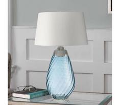 Elstead LENA-TL-L-BLUE-OWSS-LED Stalo lempa LENA 1xE27/40W/230V 74cm mėlyna/balt