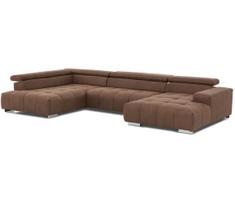 Kampinė U formos sofa TROPEA, kairė, ruda