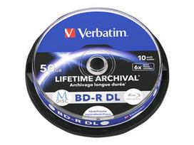 VERBATIM M-Disc BD-R DL 6X 50GB Inkjet Printable 10 Pack Spindle