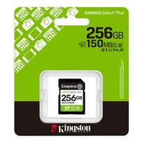 KINGSTON Canvas Select Plus | 256GB | SD | Flash memory class Class 10, UHS-I, U1/U3, Video Class 10/30