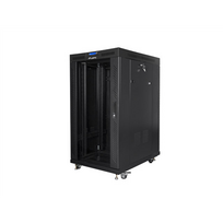 LANBERG 19" free-standing rack cabinet, 22U/800x1000 (flat pack) with glass door | FF01-8022-12BL | Black