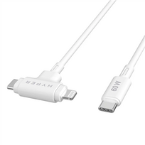Hyper Juice Silicone USB-C to USB-C and Lightning Hybrid 60W Cable