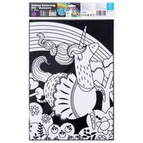 Tookyland: Aksominiai spalvinimo rinkinys su 16 flomasterių – Vienaragiai, 30 x 25 cm