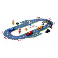 Tooky Toy: Medinė lenktynių trasa rinkinys