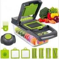 16-in-1 Vegetable Onion Chopper & Food Cutter , Semi-Automatic Chopping for Onions, Carrots, Potatoes, Garlic, Peppers, Kitchen Gadget žalia