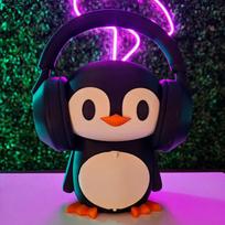 3D spausdintas Penguin ausinių stovas, garso kompanionas juoda