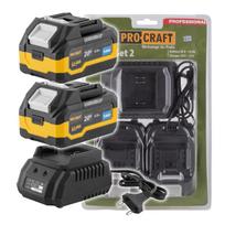 Akumuliatoriaus ir kroviklio komplektas ProCraft PBC-Set 2, 20V, 4.0Ah
