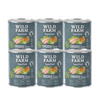 WILD FARM Superfood Chicken (Vištiena su moliūgais, obuoliais ir žolelėmis) 6x800 g pašaro šunims be grūdų