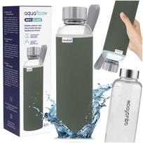 AquaFloow 700 ml stiklinis buteliukas | žalias dėklas | daugkartinio naudojimo buteliukas