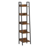 Lentyna, begryf, 34x30x170, 5 pakopų, tamsiai ruda MDF, juodas metalinis rėmas, loft stilius