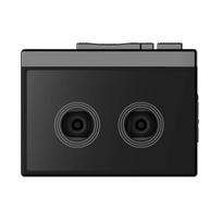 „Bluetooth“ kasečių grotuvas „Vintage Nostalgic Classic Sliver“, automatiškai apverčiamas „Hi-Fi“ kasečių grotuvas FM radijas juoda