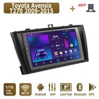 Android automobilio radijas, skirtas Toyota Avensis T270 2009-2015 Multimedijos grotuvas galvos blokas Stereo GPS navigacija BT WIFI 1+16GB 1+16GB
