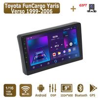 Android automobilio radijas, skirtas Toyota FunCargo Yaris Verso 1999-2006 Multimedijos grotuvas galvos blokas Stereo GPS navigacija BT WIFI 1+16GB 1+16GB
