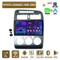 Android automobilio radijas, skirtas TOYOTA AVENSIS 1998-2002 Multimedijos grotuvo galvos blokas Stereo GPS navigacija BT WIFI 1+16GB 1+16GB