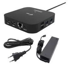 i-tec USB-C Dual HDMI 2xHDMI 4K 60Hz 2x USB-C (10Gbps+5Gbps) 4x USB-A (2x5Gbps) Maitinimo tiekimas 100W LAN Audio + universalus įkroviklis 100W