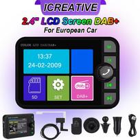 DAB+ automobilinis skaitmeninis radijo FM imtuvas BT MP3 grotuvas 2,4 colio ekranas DAB, skirtas Europos automobilių garso signalų transliacijai telefono skambučiui