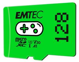 Emtec žaidimų žalias microSDXC UHS-I U3 V30 A1 atminties kortelė 128GB
