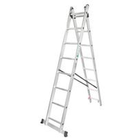 Dviejų sekcijų aliuminio kopėčios FORCEKRAFT FK-BL-E209 2x9 laipteliai 150 kg apkrova