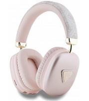 Rožinės belaidės ausinės "Guess PU Leather 4G Triangle Logo Wireless Headphone"