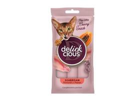 Delickcious Creamy Snack skanėstai katėms su jūros lydekomis ir papaja 6x60g