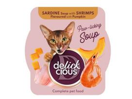 Delickcious Soup sriuba katėms su sardinėmis, krevetėmis ir moliūgais 6x80g