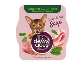 Delickcious Soup sriuba su vištiena, kumpiu ir špinatais katėms 6x80g