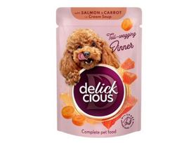 Delickcious konservai šunims su lašiša ir morkomis 12x85 g