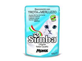 Simba konservai katėms su upėtakiu ir menke 12x100g