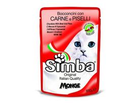 Simba konservai katėms su mėsa ir žirneliais 12x100g