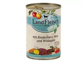 LandFleisch konservai šunims su jaučių širdelėmis ir ryžiais 6x400 g