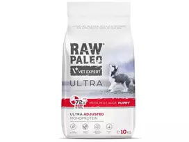 Raw Paleo Ultra sausas maistas vidutinių ir didelių veislių šuniukams su jautiena 10kg